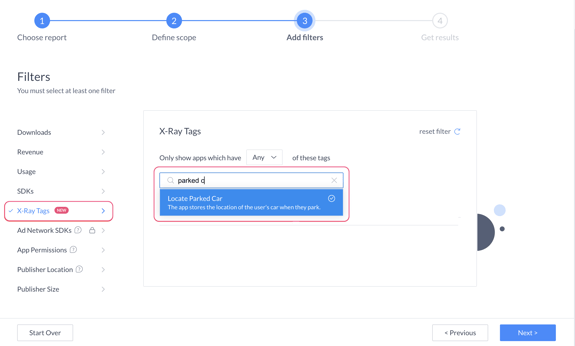 X-Ray filters Locate Parked Car